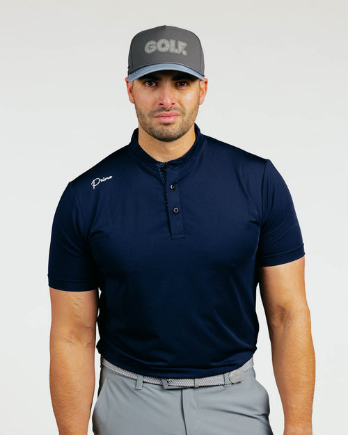 Navy Cursive Blade Polo