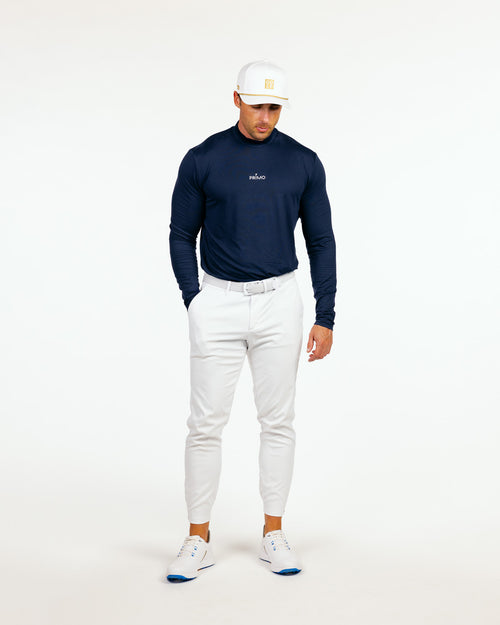 Navy Mock Neck Long Sleeve