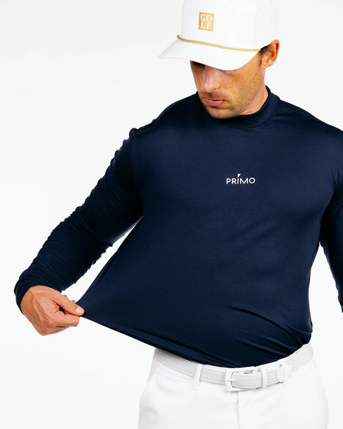 Navy Mock Neck Long Sleeve