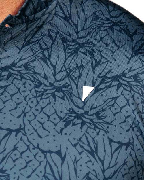 Navy Pineapple Blade Polo