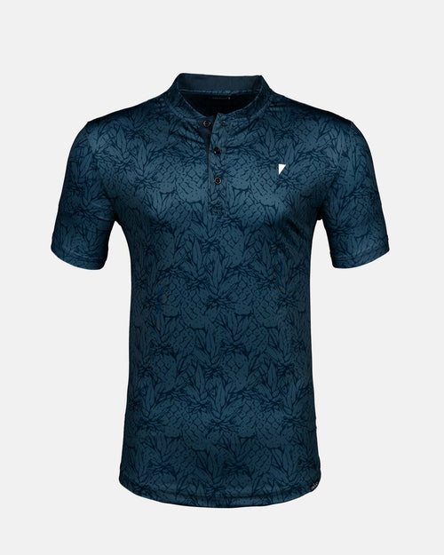 Navy Pineapple Blade Polo