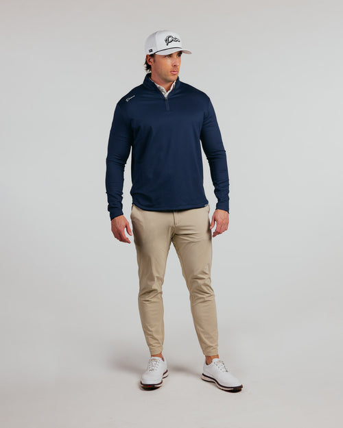Navy Cursive Quarterzip