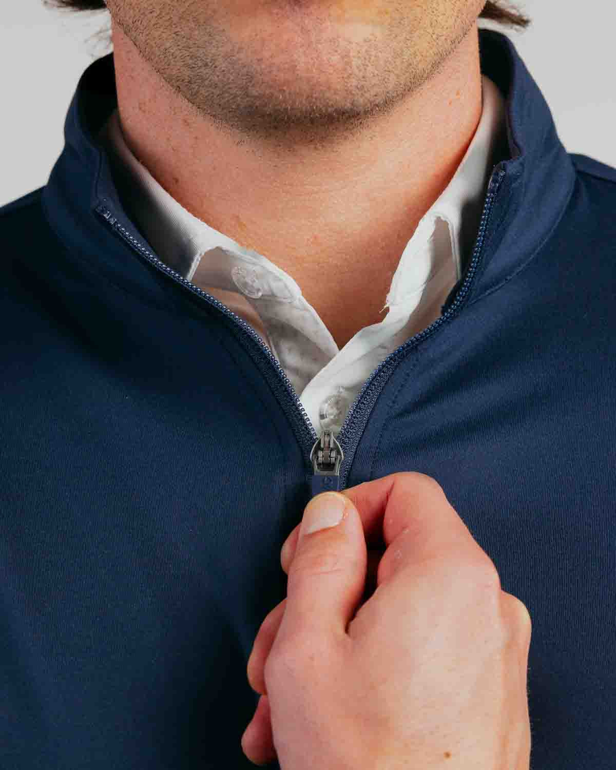 Navy Cursive Quarterzip