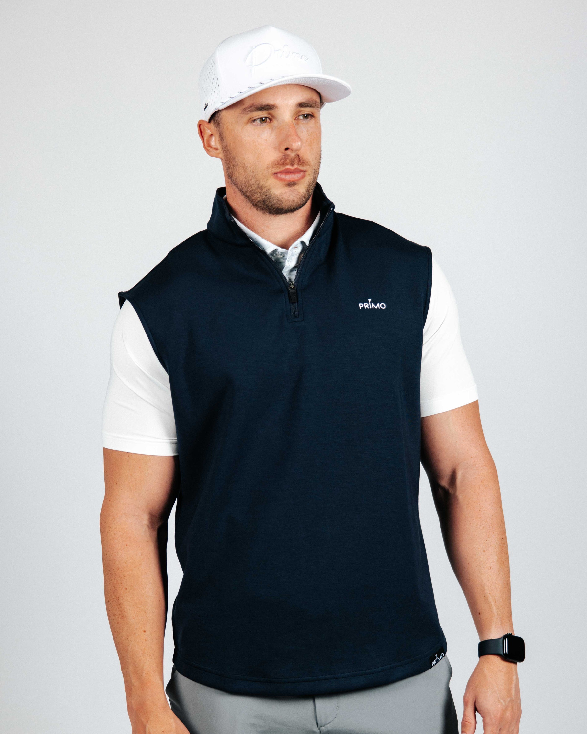 Navy Quarter Zip Vest – Primo Golf Apparel - Main Image