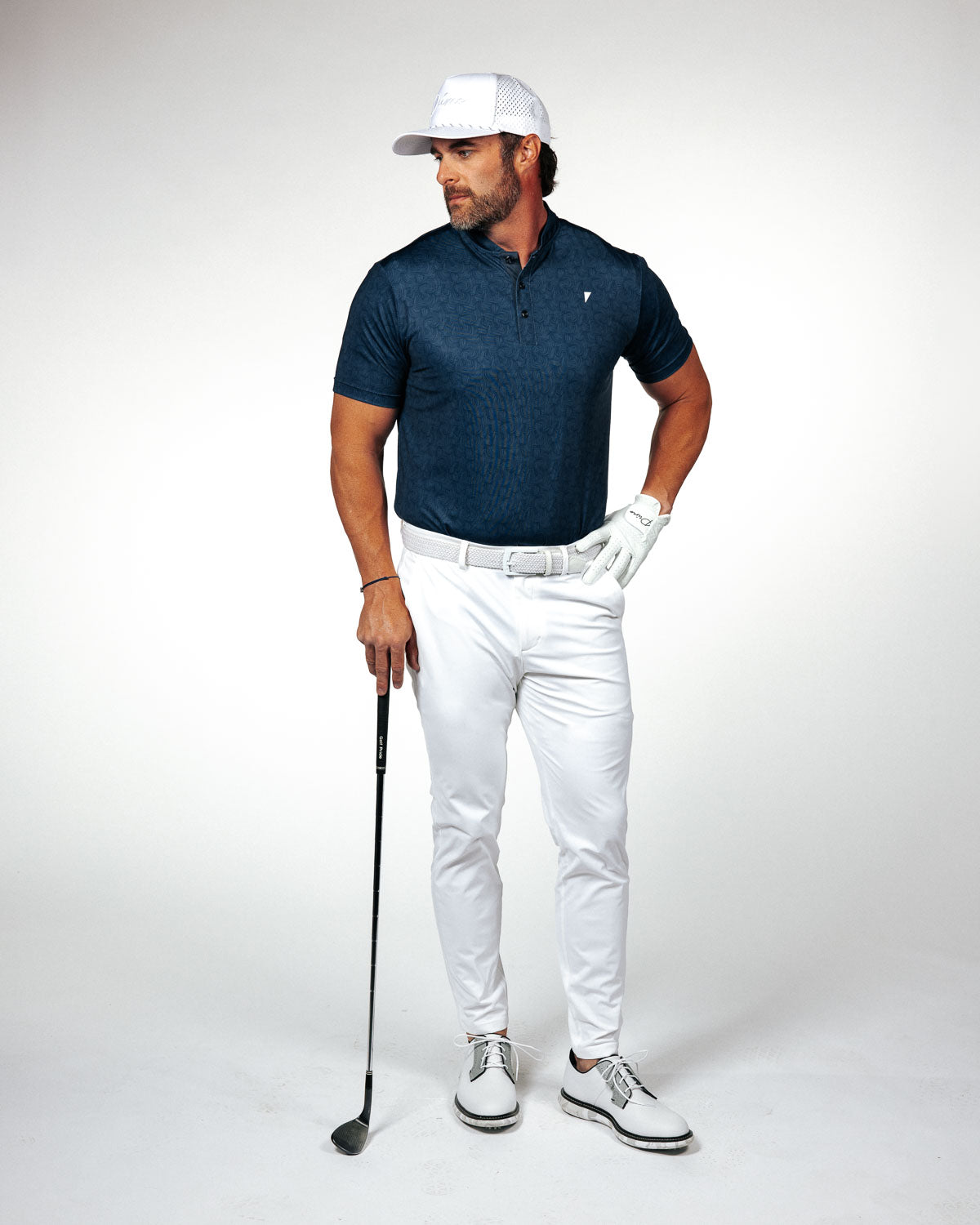 Navy Swirl Blade Polo