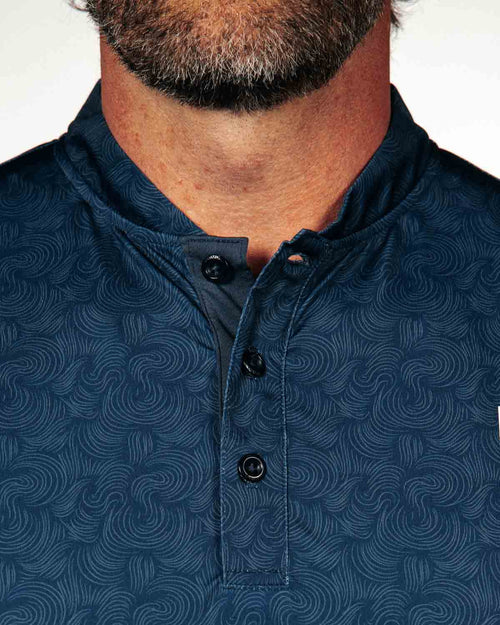 Navy Swirl Blade Polo