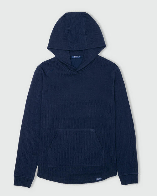 Navy Cursive Waffle Hoodie