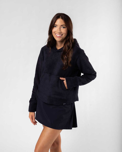 Women's Navy Polar Fleece Hoodie