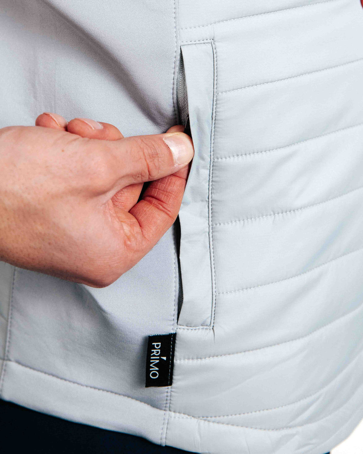 Primo Golf Light Gray Hybrid Jacket Pocket Zipper