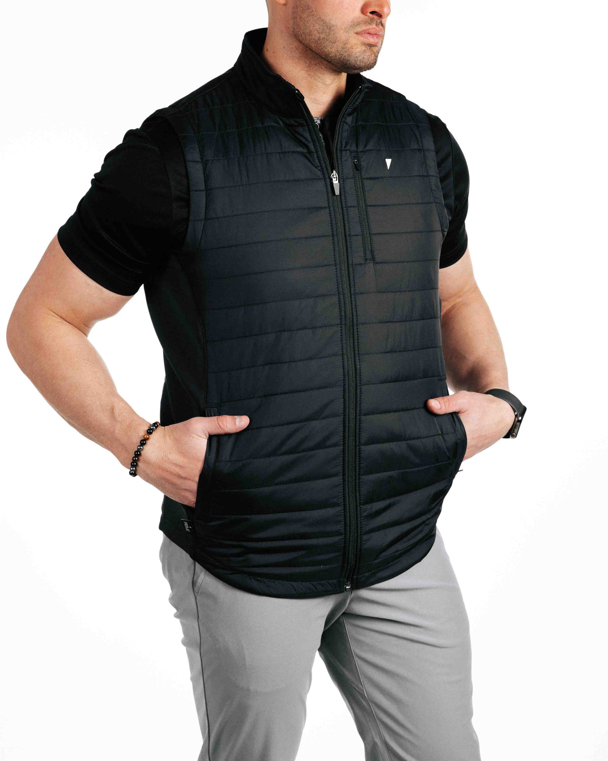 The Primo Golf Black Vest with polo