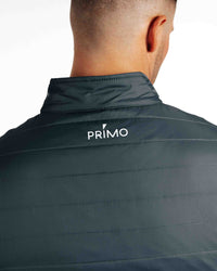 The Primo Golf Dark Gray Vest back logo