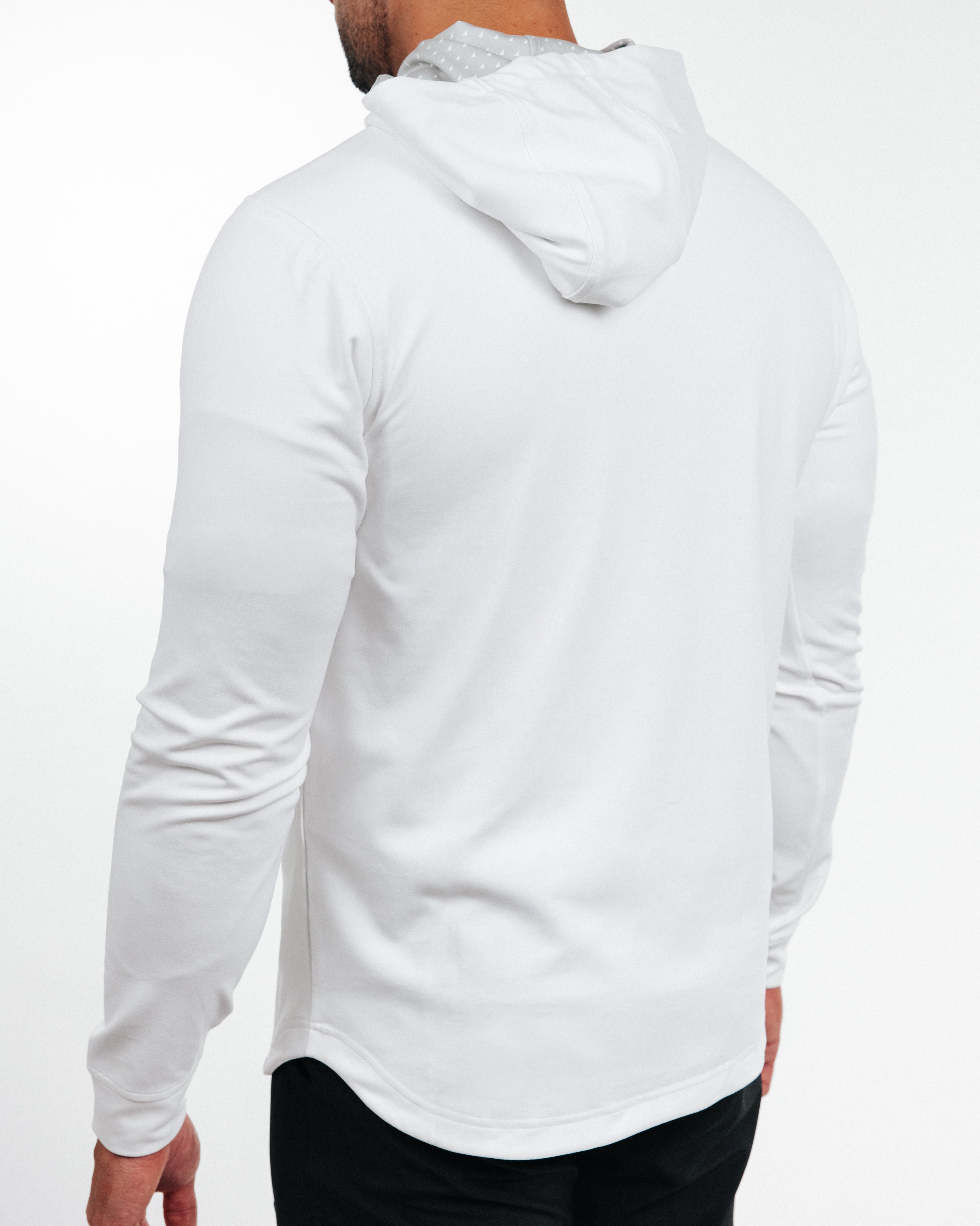 White muscle fit sales hoodie