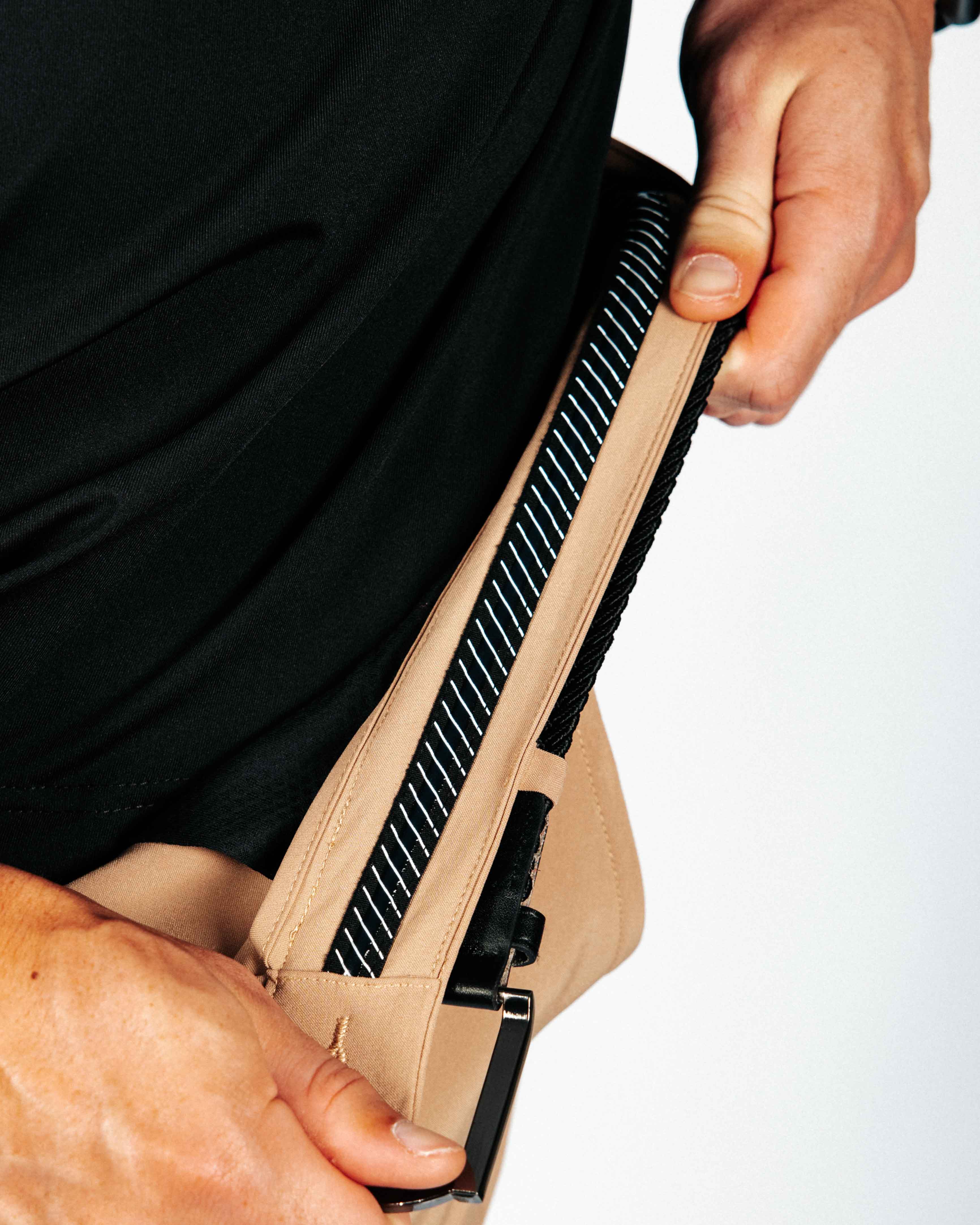 ゴルフィッカーズStretch Nylon Half Pants Khaki Golf Knickers Short Pants Mens 36 Green Elastic Waist