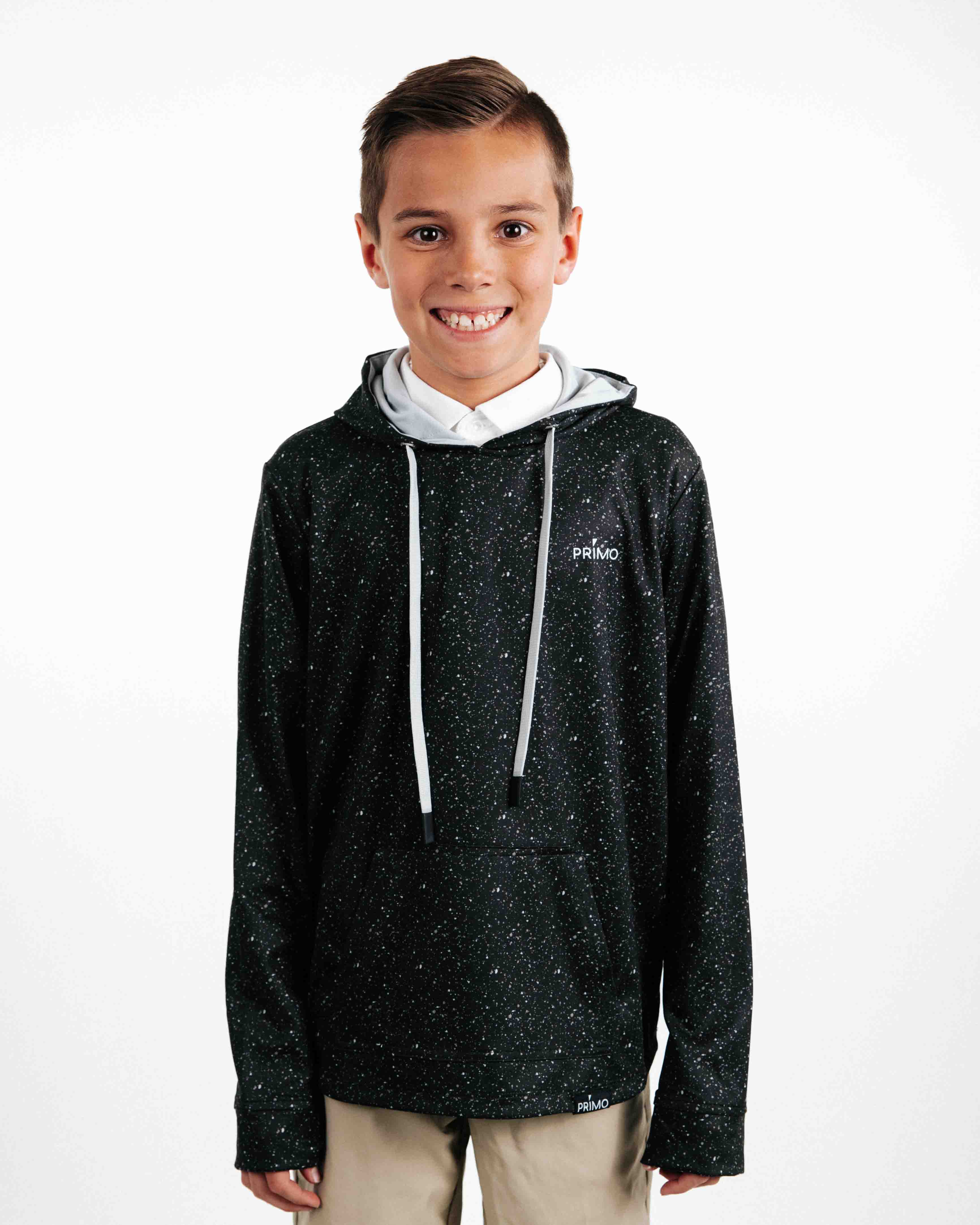 Primo Youth Hoodie - Speckled Black – Primo Golf Apparel