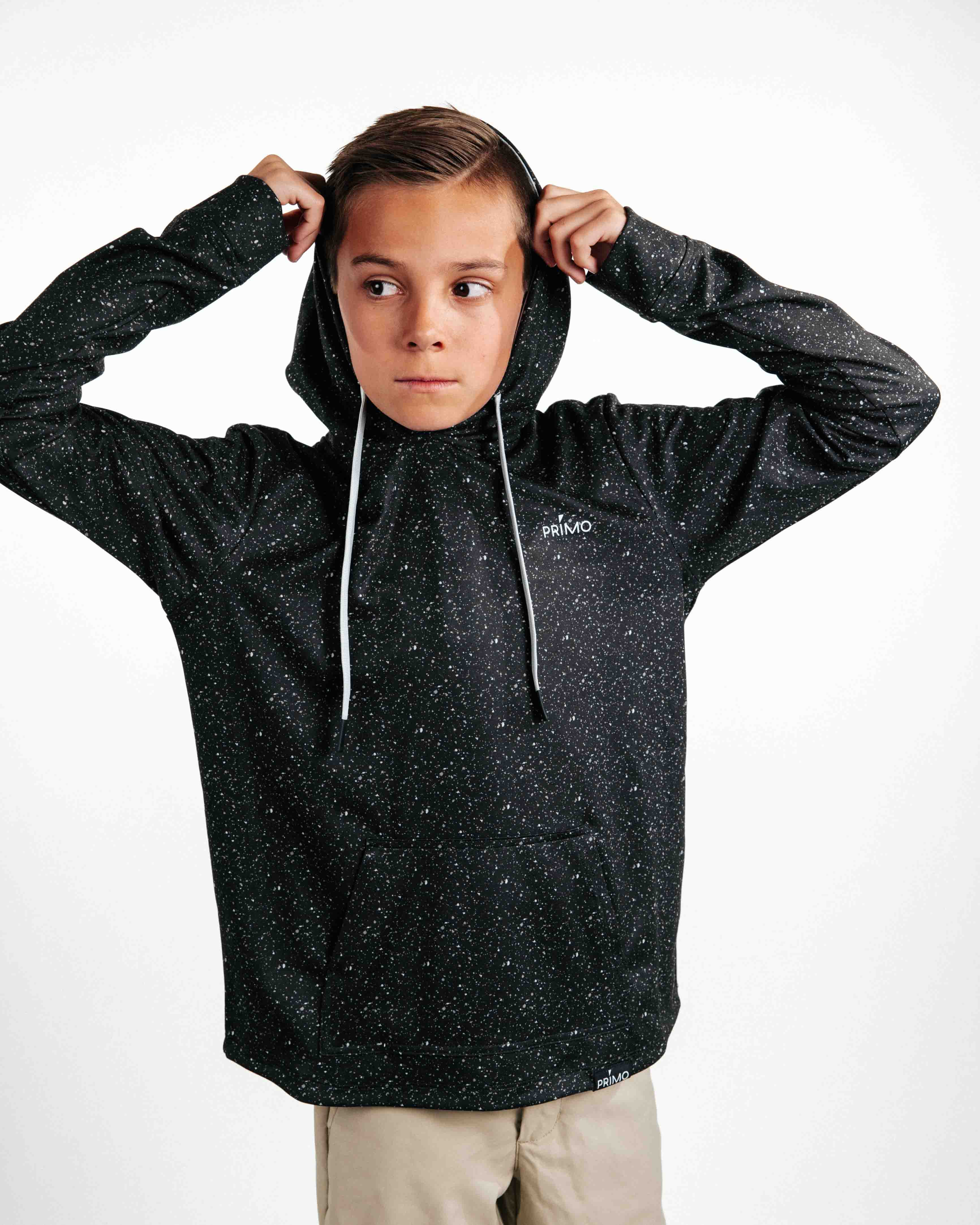 Primo Youth Hoodie - Speckled Black – Primo Golf Apparel