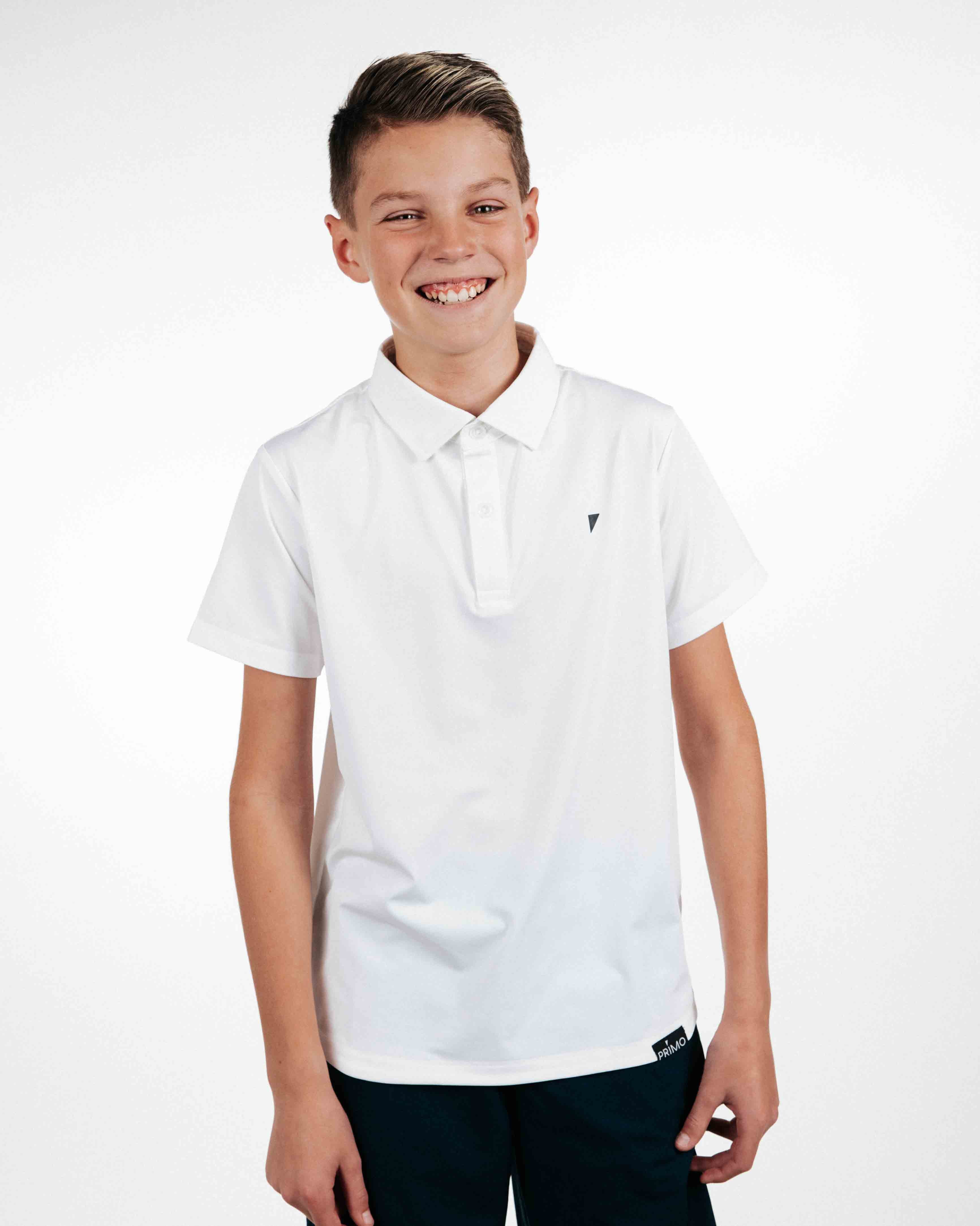 Youth White Classic Polo – Primo Golf Apparel