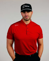Red Maze Cursive Blade Polo