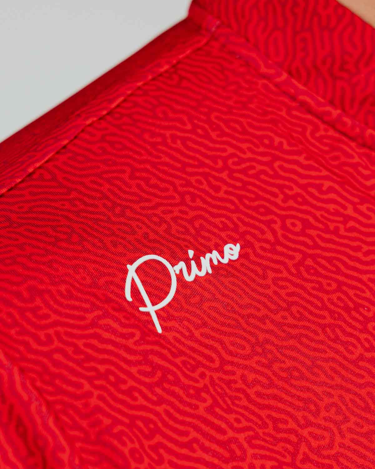 Red Maze Cursive Blade Polo