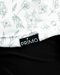 Blade Collar Polo - Sage Floral primo logo on the hem