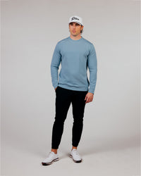 Stone Blue Cursive Golf Crew Neck