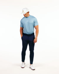 Stone Blue Mock Neck Tee