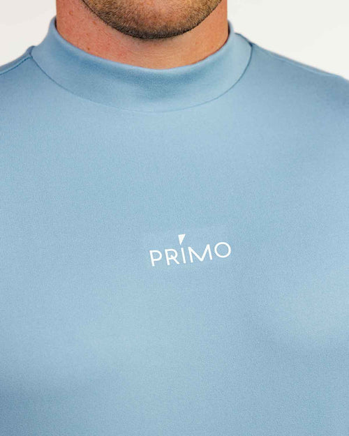 Stone Blue Mock Neck Tee