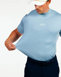 Stone Blue Mock Neck Tee