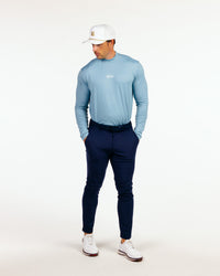 Stone Blue Mock Neck Long Sleeve