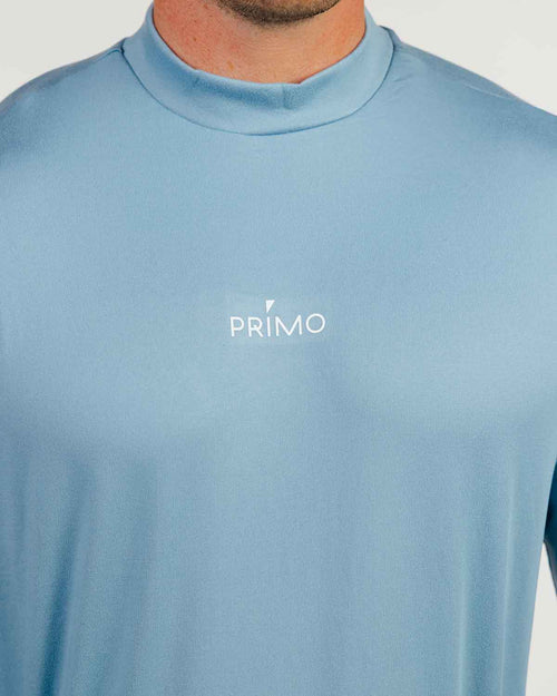 Stone Blue Mock Neck Long Sleeve