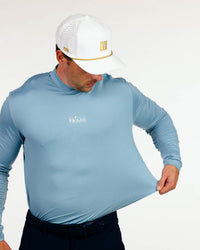 Stone Blue Mock Neck Long Sleeve