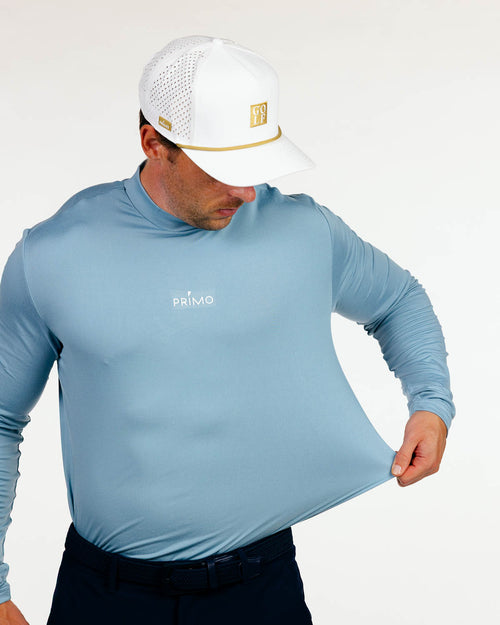 Stone Blue Mock Neck Long Sleeve