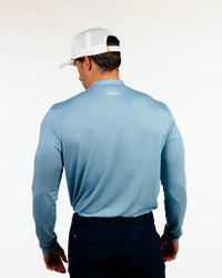 Stone Blue Mock Neck Long Sleeve