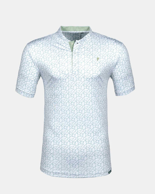 Teal Geometric Blade Polo