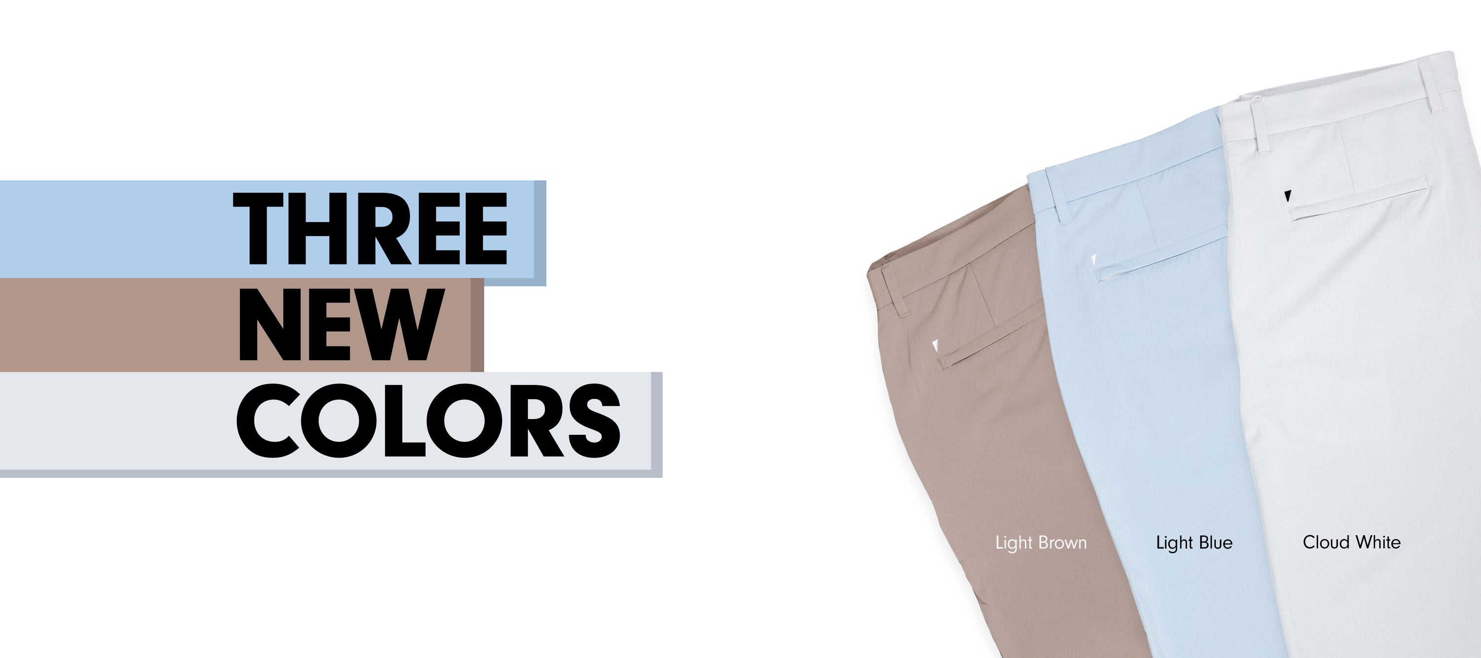 Banner that says Three New Colors with new colored Joggers Mobile