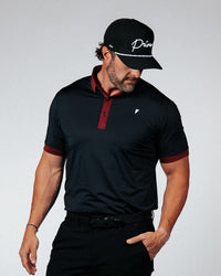 Classic Polo - Two Tone Black/Maroon
