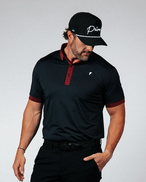 Classic Polo - Two Tone Black/Maroon