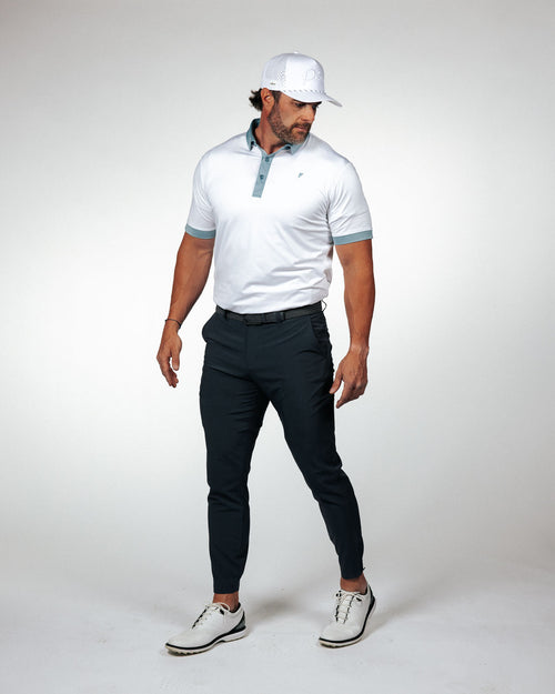 White/Storm Blue Two Tone Classic Polo
