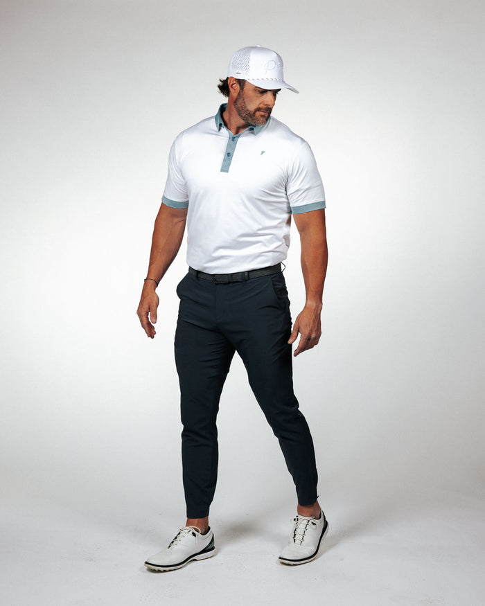White/Storm Blue Two Tone Classic Polo