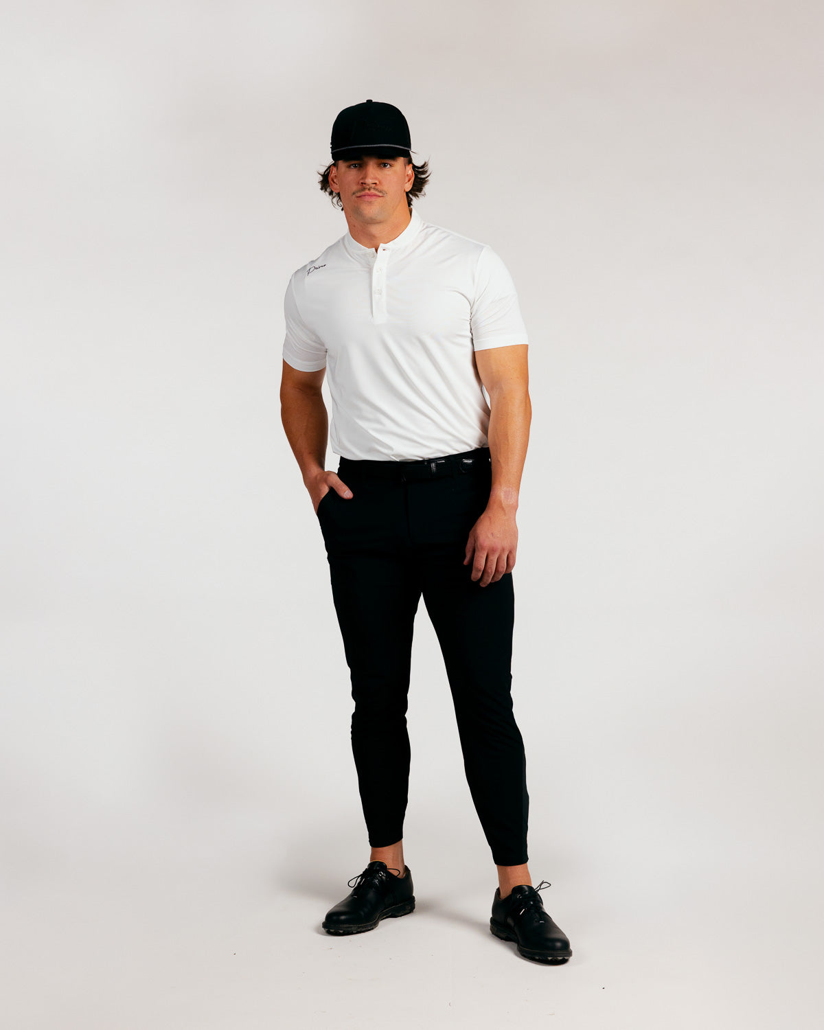 White Cursive Blade Polo – Primo Golf Apparel