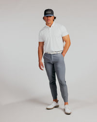 White Cursive Classic Polo