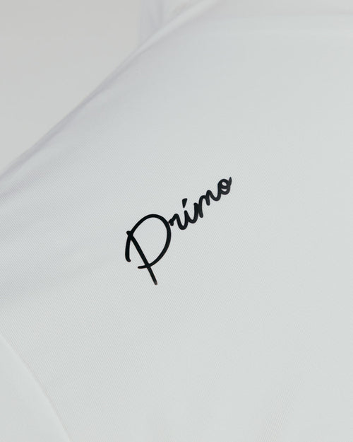 White Cursive Classic Polo