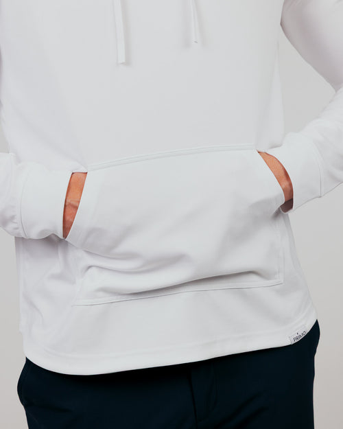 White Cursive Golf Hoodie