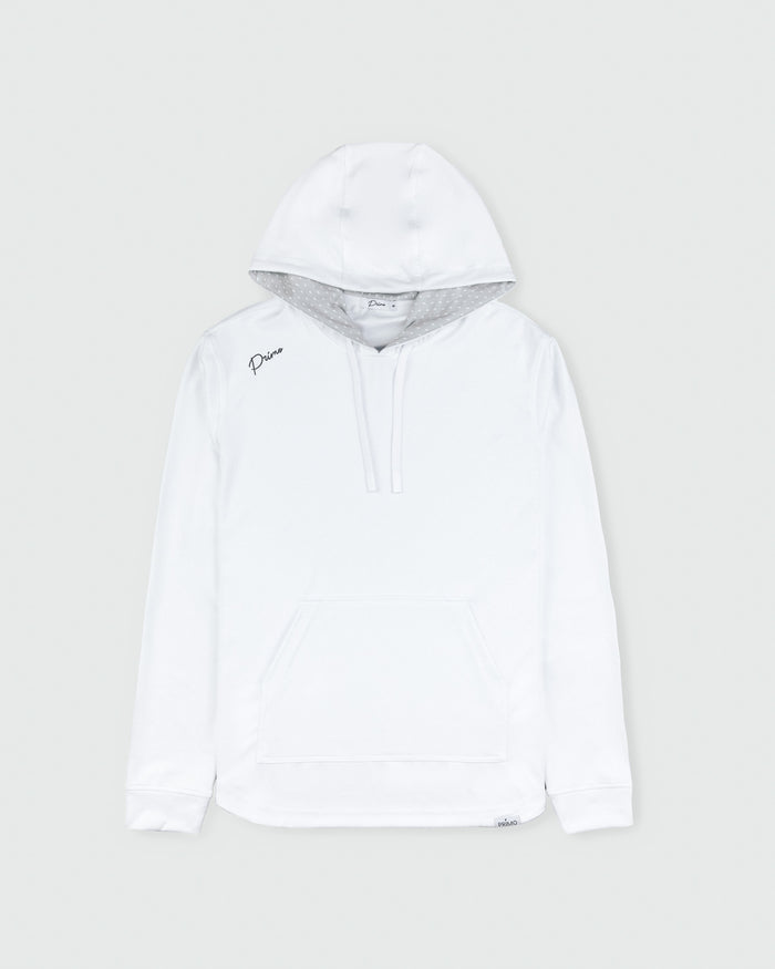 White Cursive Golf Hoodie