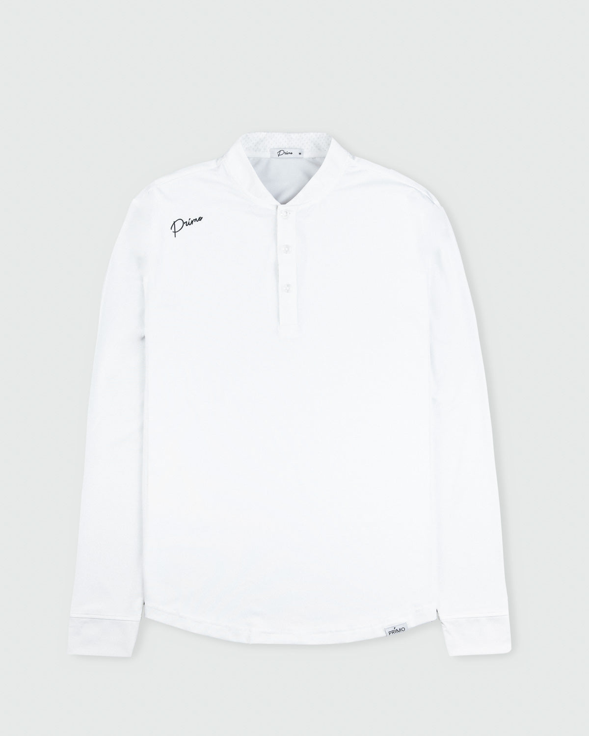 White Cursive Long Sleeve Blade Polo