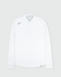 White Cursive Long Sleeve Blade Polo