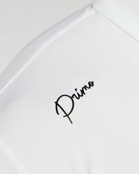 White Cursive Long Sleeve Blade Polo