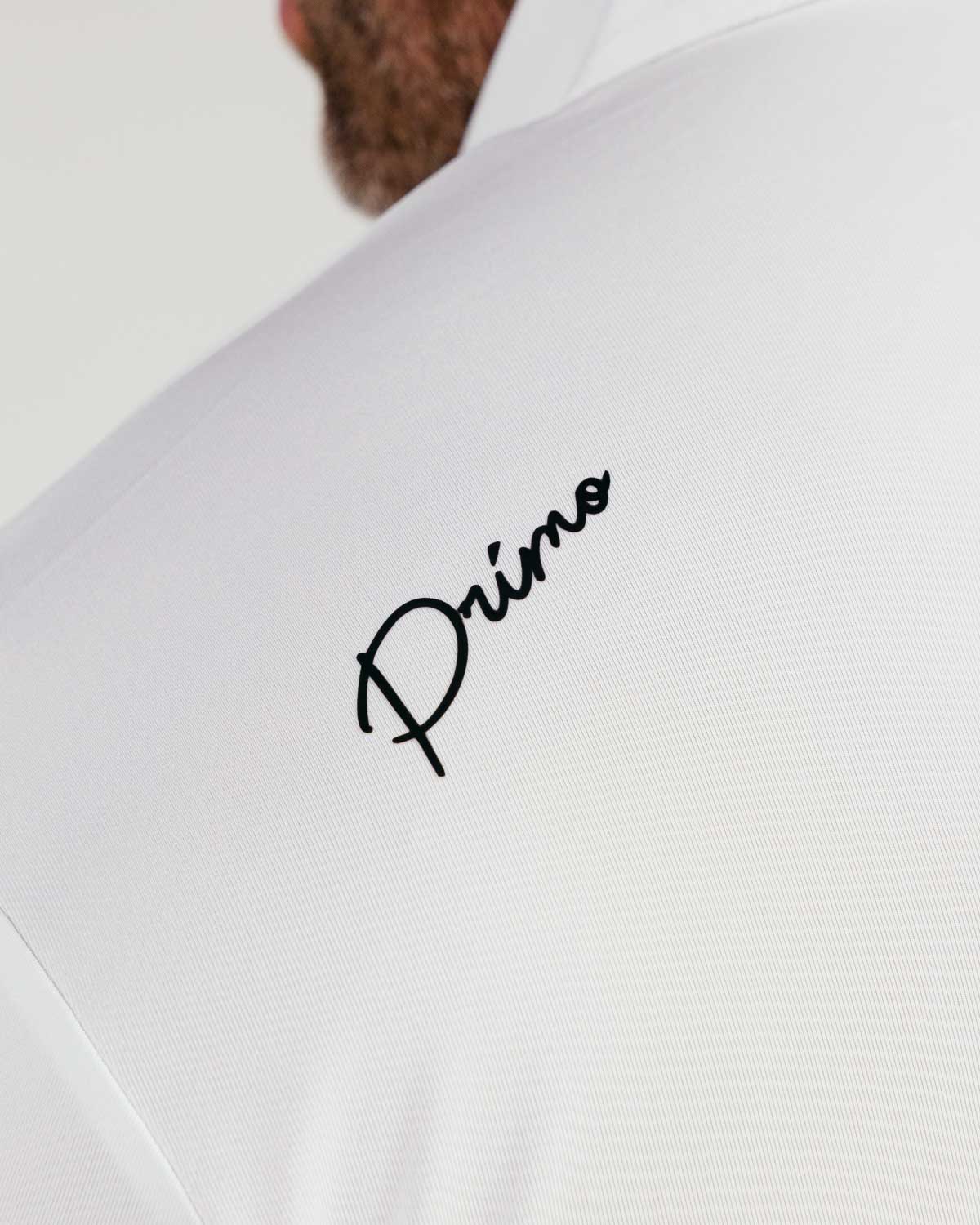 White Cursive Long Sleeve Classic Polo – Primo Golf Apparel