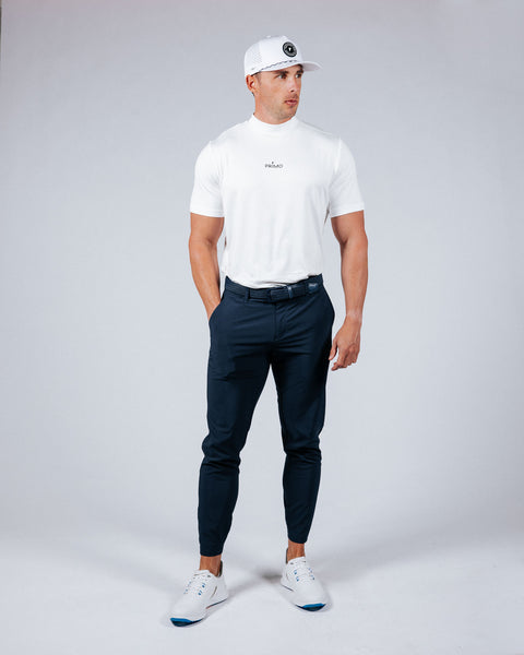White Mock Neck Tee – Primo Golf Apparel