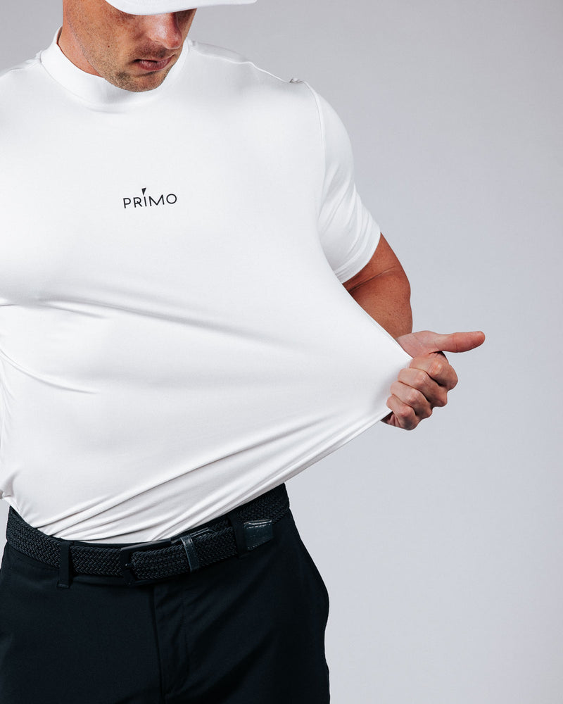 White Mock Neck Tee