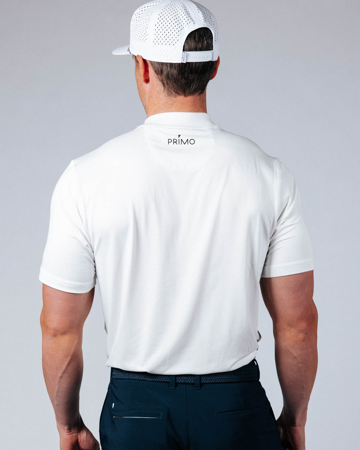 メンズウェア #COOL BLUE GOLF TEE WHITE Salelf Great White Shark Mens Golf Shirt Classic Button Short